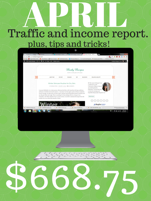 April Traffic & Income Report.