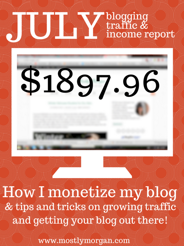 July Traffic & Income Report.