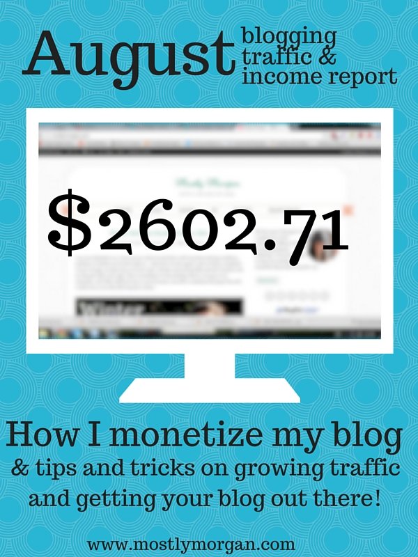 August Traffic & Income Report.