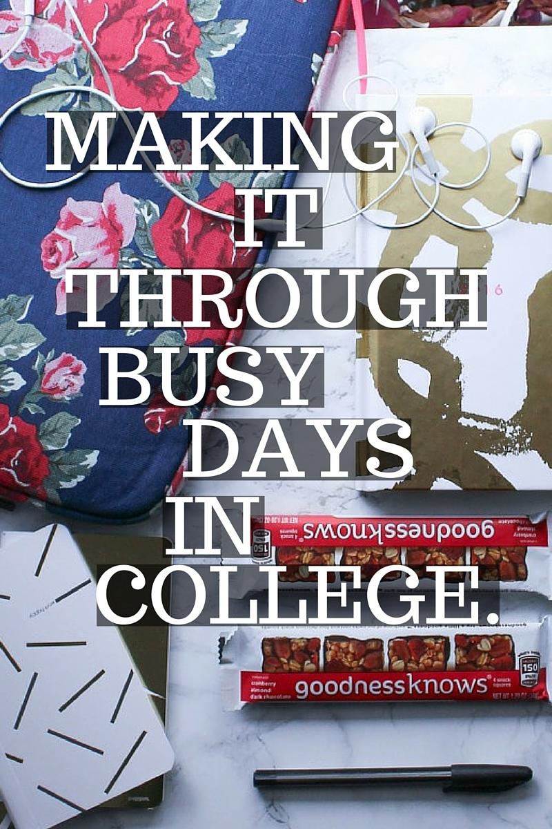 Surviving busy days in college.