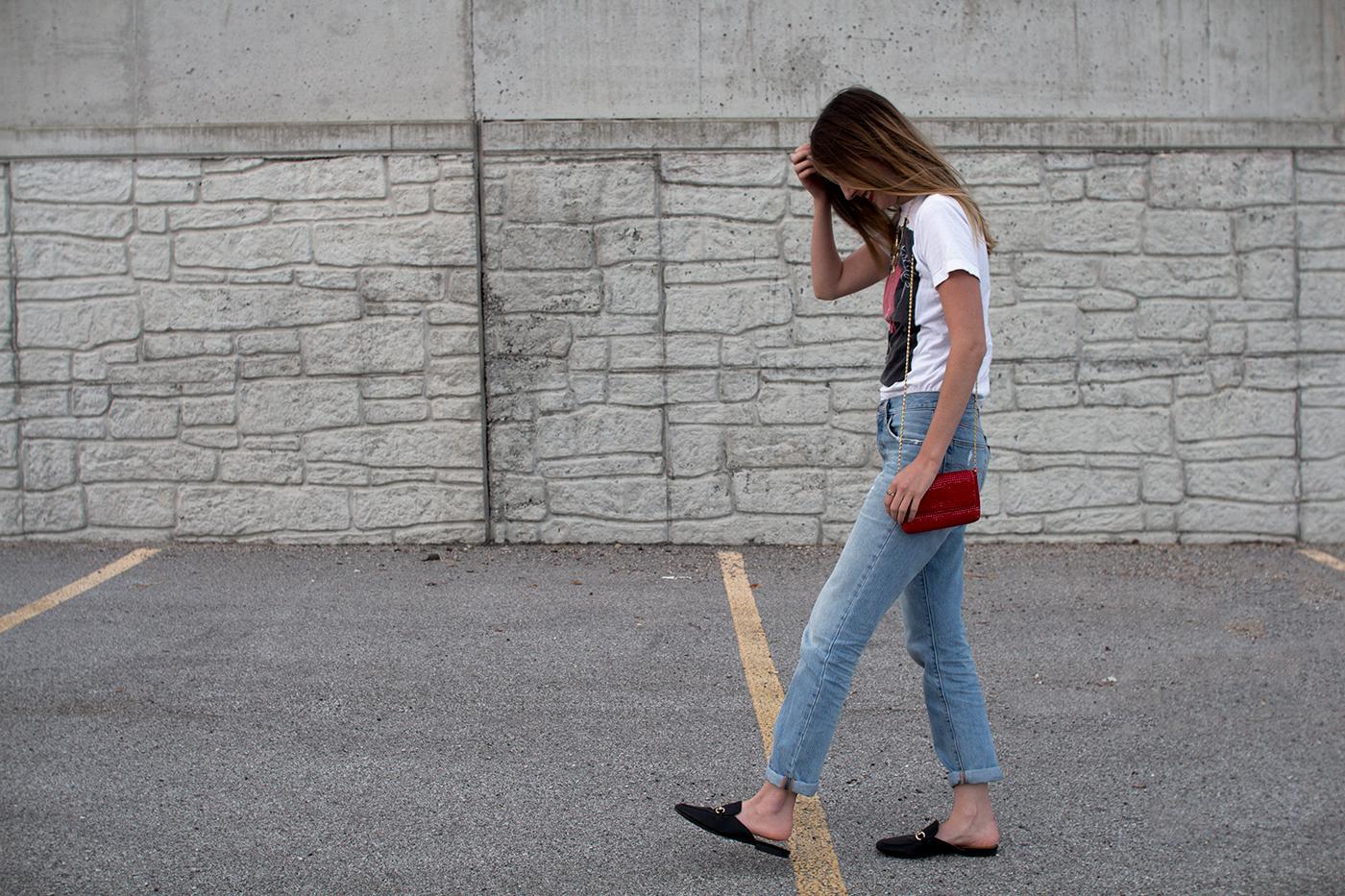 Here is my take on dressing up a cotton band tee for a night out.